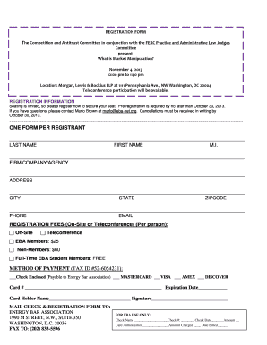 REGISTRATION FEES On-Site or Teleconference Per person - eba-net