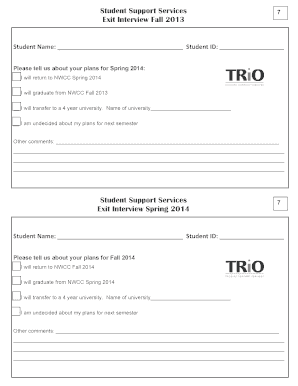 Student Exit Interview Form