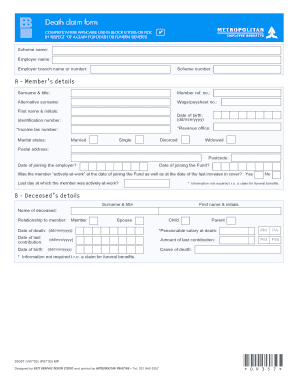 Death Claim Form