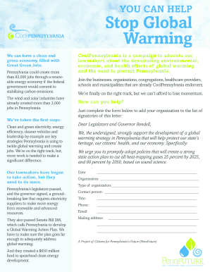 CoolPennsylvania Global Warming Letter