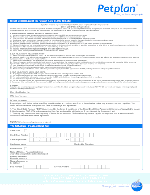 Petplan Direct Debit Request