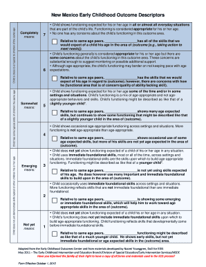 New Mexico Early Childhood Outcome Descriptors