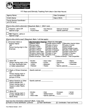 FIT Race and Ethnicity Tracking Form
