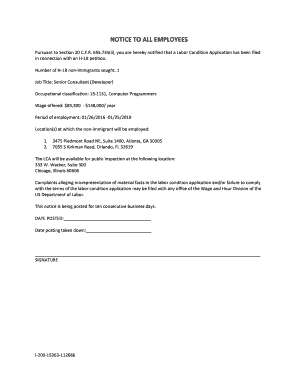 H-1B Labor Condition Application Notice