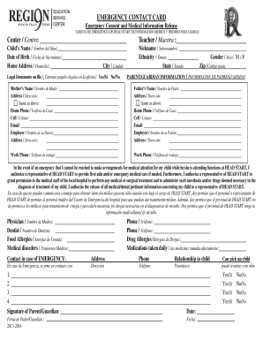 Emergency Contact and Medical Consent Form