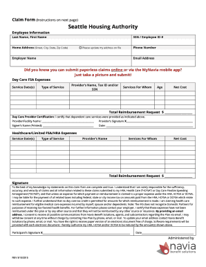 Seattle Housing Authority Claim Form