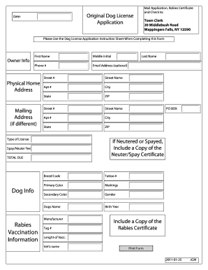 Dog License Application