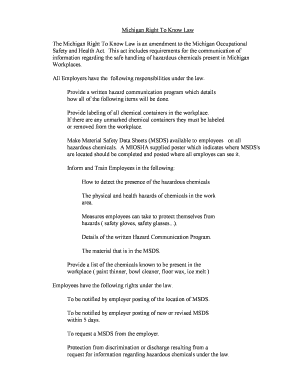Fillable Online Michigan Right To Know Law Fax Email Print - pdfFiller