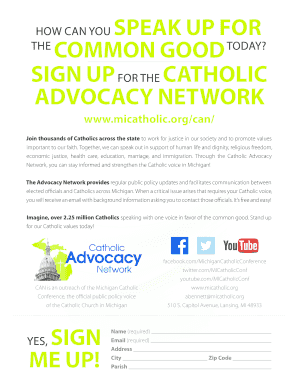 Catholic Advocacy Network Sign Up