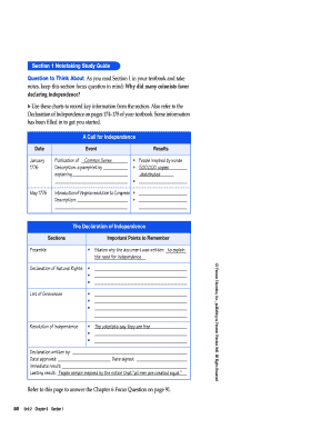 Declaration of Independence Study Guide