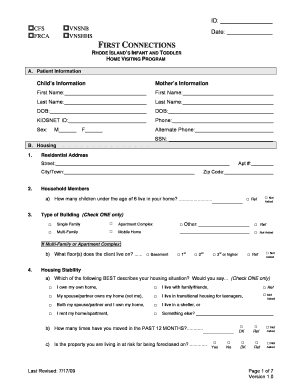 Rhode Island Infant and Toddler Home Visiting Program Form