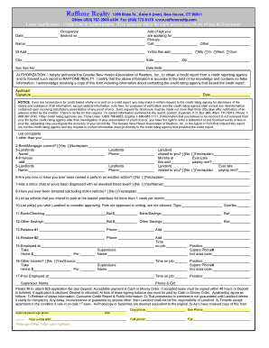 Lease Application - Credit Check Authorization