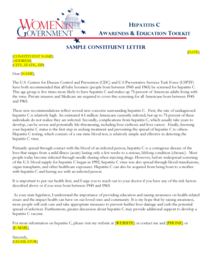 Hepatitis C Awareness Letter Template