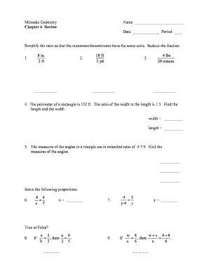 Minooka Geometry Chapter 6 Review