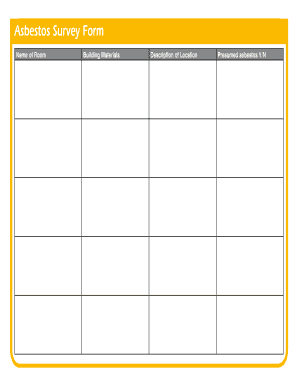 Asbestos Survey Form