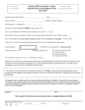 Federal Direct Loan Request Form