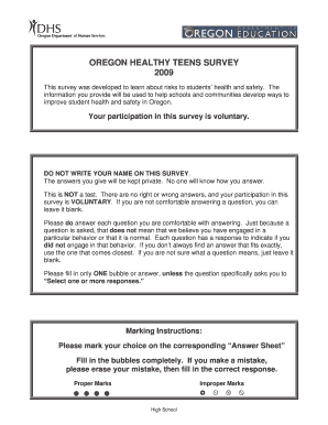 Oregon Healthy Teens Survey