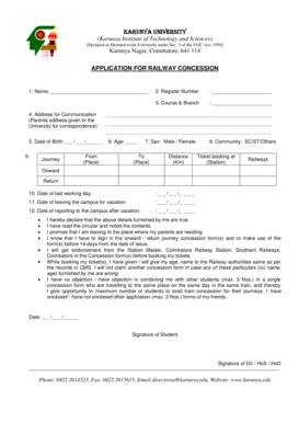 Railway Concession Application