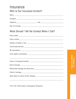 Emergency Response Insurance Contact Form