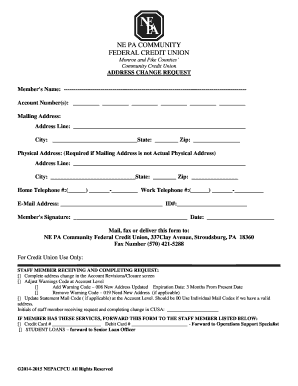 Address Change Request Form