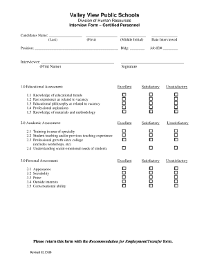Interview Form – Certified Personnel