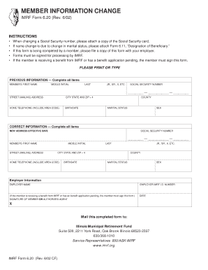 IMRF Member Information Change Form
