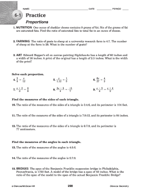 6-1 Practice Proportions Worksheet