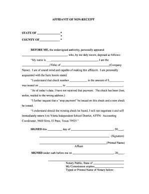 Affidavit of Non-Receipt