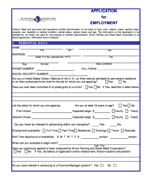 Employment Application Form