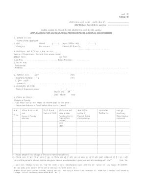 CGHS Card Application for Central Government Pensioners