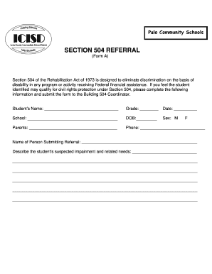 Section 504 Referral Form