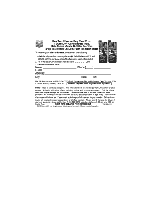 TECHRON Mail-In Rebate Form