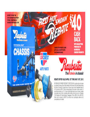 Raybestos Chassis Products Rebate Form