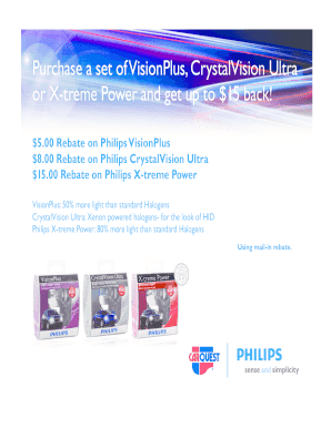 Philips Headlight Bulbs Rebate Form