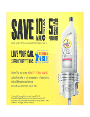 Pennzoil Spring Synthetics Promotion Rebate Request Form