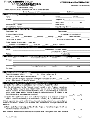 Life Insurance Application Form