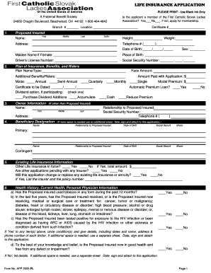 Life Insurance Application Form