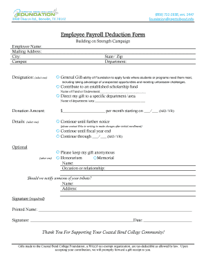 Employee Payroll Deduction Form