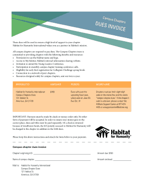 Campus Chapter Dues Invoice