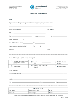 Transcript Request Form