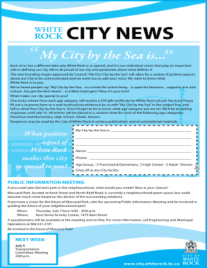 My City by the Sea Response Form