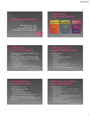 Social Skills Training Lesson Plan