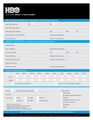 HBO Provider Information Form