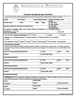 Formulario de Aplicación para Voluntarios