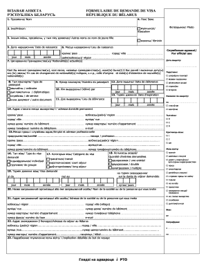 Belarus Visa Application Form