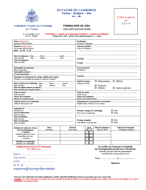 FORMULAIRE DE VISA