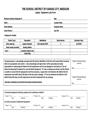 Laptop Equipment Loan Form