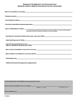 Request to File Material in the Provincial Court