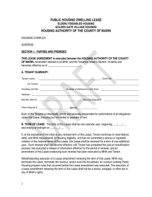 Public Housing Lease Agreement