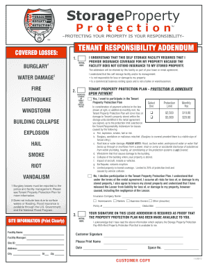 Tenant Property Protection Plan Addendum
